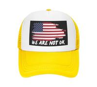Non siamo Ok American Flag Baseball Cap Mesh Trucker Hat Unisex Nero