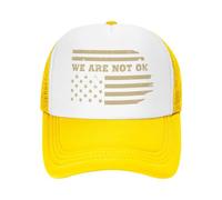 Non siamo Ok American Flag Baseball Cap Mesh Trucker Hat Unisex Nero