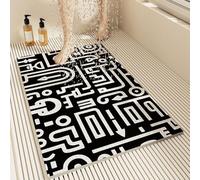 Non-Slip Bath Mat Quick-Dry Rubber Shower Mat Modern Anti-Slip Loofah Bathroom Mat Custom Size for Shower & Bathtub Soft & (80x120cm Labyrinth Design)