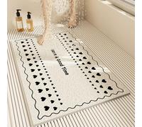 Non-Slip Bath Mat Quick-Dry Rubber Shower Mat Soft Anti-Slip Loofah Bathroom Mats Custom Cut Size for Bathtub & Shower Floor (40x60cm Love Design)