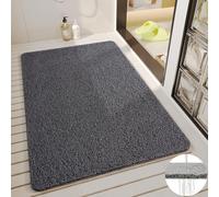 Non-Slip Bath Mat Quick-Dry Rubber Shower Mat Soft Loofah Bathroom Mats Customizable Size for Shower & Bathtub 40x80cm Dark Grey Safe Stylish Flooring