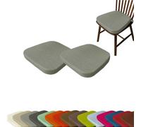 Non-Slip Chair Cushions with Ties Set of 2 Washable Seat Cushions 43x40x5 cm Ideal for Indoor/Outdoor Use on Chairs Stools Benches And Floors