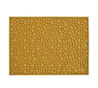 Non Slip Cup Mat Coffee Bean Design Desktop Bar Counter PVC Pad for Water Draining Filtering (Gialla)