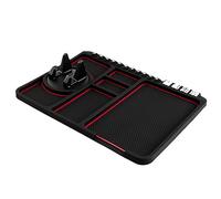 Non Slip Dashboard Mat, Mobile Phone Holder Multifunctional Navigation Silicone Storage Cushion Car Silicone Dash Pad Universal Phone Pad for Cars Trucks SUVs Red Black Blue (Red)
