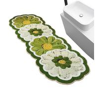 Non Slip Flower Bath Mat - 120x50cm Soft Absorbent Carpet, Washable Bathroom Rug, Comfortable Plush Floral Floor Mat Design, Quick Dry Soft For Kitchen Bedroom Living Room Home Indoor Flooring
