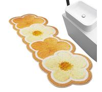 Non Slip Flower Bath Mat - 120x50cm Soft Absorbent Carpet, Washable Bathroom Rug, Comfortable Plush Floral Floor Mat Design, Quick Dry Soft For Kitchen Bedroom Living Room Home Indoor Flooring