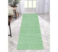 Non-Slip Green Runner rug Long 60x450 cm Washable Polyester Mat for Kitchen Hallway & Living RoomAdjustable Carpet Sold by The Metre
