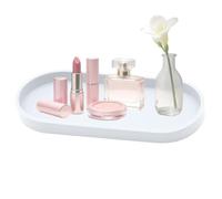 Non-Slip Protective Vanity Tray - Durable Waterproof Silicone Design, Protects Countertops From Water & Scratches, Stable Organizer For Bathroom & Dresser, Oval Aesthetic, Narro
