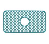 Non Slip Silicone Mat, Sink Protector Drying Mat Defrosting Pad Premium Thick Durable Elevated Drainage Easy Clean for Kitchen Sink Glassware Surfaces (Green)