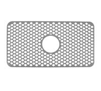 Non Slip Silicone Mat, Sink Protector Drying Mat Defrosting Pad Premium Thick Durable Elevated Drainage Easy Clean for Kitchen Sink Glassware Surfaces (Grey)