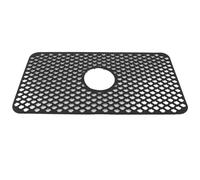 Non Slip Silicone Mat, Sink Protector Drying Mat Defrosting Pad Premium Thick Durable Elevated Drainage Easy Clean for Kitchen Sink Glassware Surfaces (Black)
