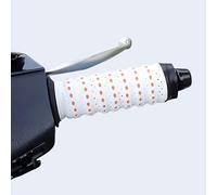 Non-slip Soft Silicone Grip Tape for Motorcycle Handlebars,Wrap-Around Dirt Bike Grips with Air Vent Holes and Shock-Absorbing,Thick Wear Resistant Handle Wrap for Motorcycles&Bikes (White,4PCS)