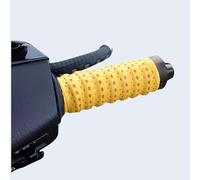 Non-slip Soft Silicone Grip Tape for Motorcycle Handlebars,Wrap-Around Dirt Bike Grips with Air Vent Holes and Shock-Absorbing,Thick Wear Resistant Handle Wrap for Motorcycles&Bikes (Yellow,4PCS)
