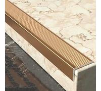 Non-Slip Stair Edge Trim Strips, Aluminum L Molding Nose for Indoor Outdoor, Protector Transition Strip Corner Guards Metal(Gold,L150CMx W4 CM(59"x13/5"))