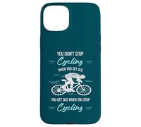 Non smetti di andare in bicicletta quando diventi vecchio ciclista divertente Custodia per iPhone 15 Plus