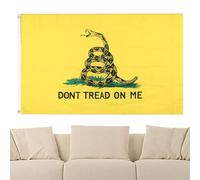 NON SNACK AN MEFlag - 35 x 59 cm per interni all'aperto, bandiera bifacciale per tea party, multiuso - Design a serpente a sonagli | Grande bandiera libertaria Gadsden per il patriottico