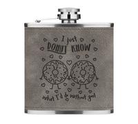 Non So Cosa Farei Senza Di Te 6oz Hip Flask In Pelle PU Grigio Love