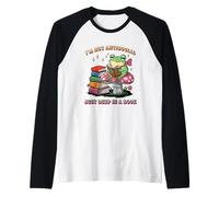 Non Sono antisociale Solo nel Profondo di Una Rana del Libro Maglia con Maniche Raglan
