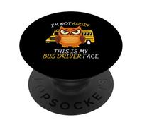 Non sono arrabbiato, questa è la faccia del mio autista di autobus - Funny Bus Driver PopSockets PopGrip Adesivo