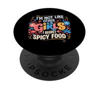 Non sono come le altre ragazze Mi pento del cibo piccante PopSockets PopGrip Adesivo