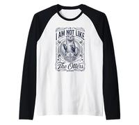 Non Sono Come Le lontre Divertente Gioco di Parole Nautico Maglia con Maniche Raglan