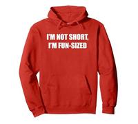Non Sono Corto, Sono di Dimensioni Divertenti Felpa con Cappuccio, Unisex per Adulti, Rosso, XL