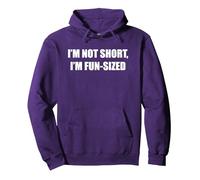 Non Sono Corto, Sono di Dimensioni Divertenti Felpa con Cappuccio, Unisex per Adulti, Viola, XL