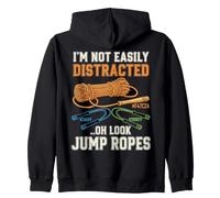 Non Sono Facilmente distratto oh Guarda Jump Rope Felpa con Cappuccio