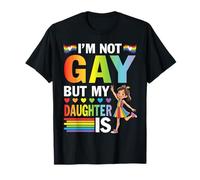 Non sono gay ma mia figlia è Rainbow Pride Sostieni papà mamma Maglietta