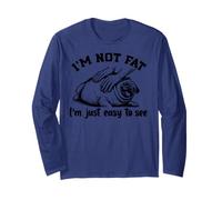 Non Sono Grasso. Sono Solo Facile Vedere Pug Funny Maglia a Manica