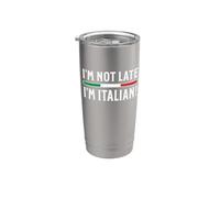 Non sono in ritardo, sono italiano! Bicchiere termico in acciaio inox doppia parete