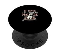 Non sono mai solo con il mio compagno amante dei cani maltese PopSockets PopGrip Adesivo