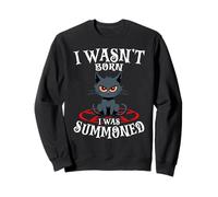 Non Sono Nato Sono Stato evocato Black Cat Pentagram Goth Felpa
