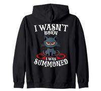 Non Sono Nato Sono Stato evocato Black Cat Pentagram Goth Felpa con Cappuccio