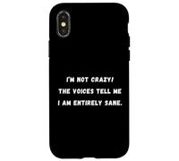 Non sono pazzo! Le voci mi dicono che sono Sarcastic Saying Tee Custodia per iPhone X/XS