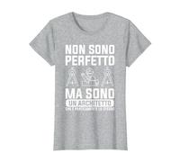 Non Sono Perfetto Ma Sono Un Architetto Maglietta, Donna, Grigio Melange, 3XL