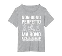 Non Sono Perfetto Ma Sono Un Architetto Maglietta, Donna Plus-Size, Grigio Melange, 3X