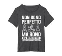 Non Sono Perfetto Ma Sono Un Architetto Maglietta, Donna Plus-Size, Grigio Scuro, 6X