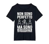 Non Sono Perfetto Ma Sono Un Architetto Maglietta, Donna Plus-Size, Nero, 6X
