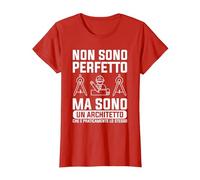 Non Sono Perfetto Ma Sono Un Architetto Maglietta, Donna, Rosso, XL