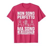Non Sono Perfetto Ma Sono Un Architetto Maglietta, Uomo, Rosso mélange, XL