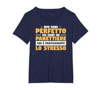 Non Sono Perfetto Ma Sono Un Panettiere Maglietta, Donna Plus-Size, Navy, 5X