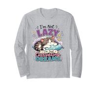 Non Sono Pigro, STO Solo coltivando i Sogni Gatto Maglia a Manica