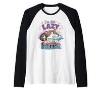 Non Sono Pigro, STO Solo coltivando i Sogni Gatto Maglia con Maniche Raglan