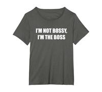Non Sono prepotente, Sono Il Capo Maglietta, Donna Plus-Size, Asfalto, 4X