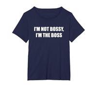 Non Sono prepotente, Sono Il Capo Maglietta, Donna Plus-Size, Navy, 3X