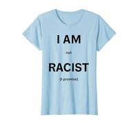 Non Sono razzista, Lo prometto Maglietta, Donna, Celeste, 3XL