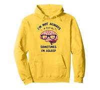 Non Sono Sempre Intelligente, a Volte Sono Addormentato Cervello Divertente Felpa con Cappuccio, Unisex per Adulti, Limone, XXL