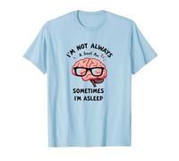 Non Sono Sempre Intelligente, a Volte Sono Addormentato Cervello Divertente Maglietta, Uomo, Celeste, L