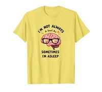 Non Sono Sempre Intelligente, a Volte Sono Addormentato Cervello Divertente Maglietta, Uomo, Limone, XXL
